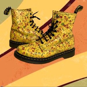 Rare Dr. Marten Retro Yellow Floral
